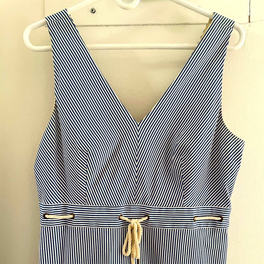 “All aboard!”  Nautical sundress.